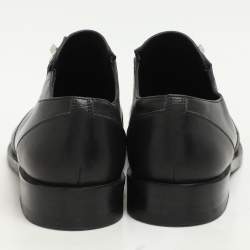 Balenciaga Black Leather Embellished Oxfords Size 37.5