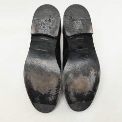 Balenciaga Black Leather Embellished Oxfords Size 37.5
