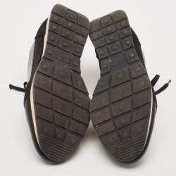 Balenciaga Black Leather and Mesh Race Runner Sneakers Size 38