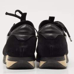 Balenciaga Black Leather and Mesh Race Runner Sneakers Size 38