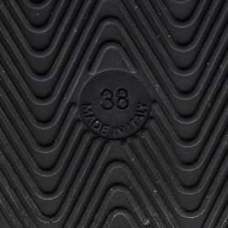 Pre Owned Balenciaga Black Shearling Fur Flat Sandals Size 38