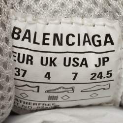 Balenciaga Grey Suede Crystal Embellished Triple S Sneakers Size 37