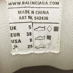 Balenciaga White  Mesh and Faux Leather Track Sneakers Size 38