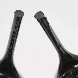 Pre Owned Balenciaga Black Patent Leather Spider Cut Out Pumps Size 38