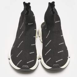 Balenciaga Black Knit Fabric Speed Trainer Sneakers Size 40