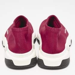 Balenciaga Burgundy Knit Fabric Speed Trainer Slip On Sneakers Size 39