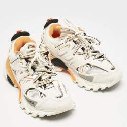 Pre Owned Balenciaga Multicolor Faux Leather and Rubber Track Low Top Sneakers Size 38