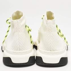 Balenciaga Off White Knit Fabric Speed Trainer Sneakers Size 40