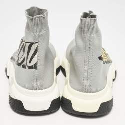 Balenciaga Grey Knit Fabric Speed Trainer Slip On Sneakers Size 40