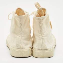 Balenciaga Cream Canvas High Top Sneakers Size 38