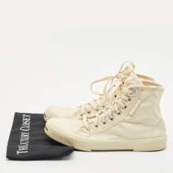 Balenciaga Cream Canvas High Top Sneakers Size 38