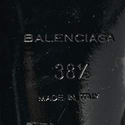 Balenciaga Black Patent Leather and Suede Cut Out Pumps Size 38.5