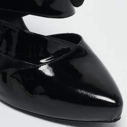 Balenciaga Black Patent Leather and Suede Cut Out Pumps Size 38.5