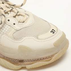 Balenciaga Beige Nubuck and Mesh Triple S Sneakers Size 37
