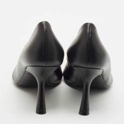 مملوكة مسبقًا Balenciaga Black Leather Knife BB Pointed Toe Pumps Size 36