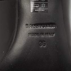 مملوكة مسبقًا Balenciaga Black Leather Knife BB Pointed Toe Pumps Size 36
