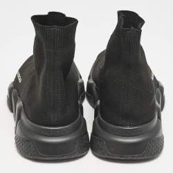 Pre Owned Balenciaga Black Knit Fabric Speed Trainer Sneakers Size 39
