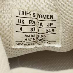 Pre Owned Balenciaga Grey Mesh and Nubuck Leather Triple S Clear Low Top Sneakers Size 37