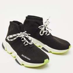 Balenciaga Black Knit Fabric Speed Trainer Sneakers Size 40