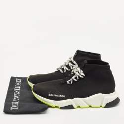 Balenciaga Black Knit Fabric Speed Trainer Sneakers Size 40