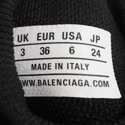 Pre Owned Balenciaga Black Knit Fabric Speed High Top Sneakers Size 36