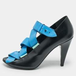 مملوكة مسبقًا Balenciaga Multicolor Leather Thick Strap Pumps Size 39