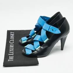 مملوكة مسبقًا Balenciaga Multicolor Leather Thick Strap Pumps Size 39