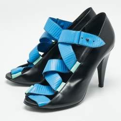 مملوكة مسبقًا Balenciaga Multicolor Leather Thick Strap Pumps Size 39