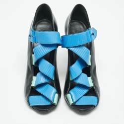 مملوكة مسبقًا Balenciaga Multicolor Leather Thick Strap Pumps Size 39