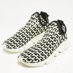 Balenciaga Blue/Black Woven Fabric Speed Slip On Sneakers Size 40