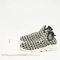 Balenciaga Blue/Black Woven Fabric Speed Slip On Sneakers Size 40