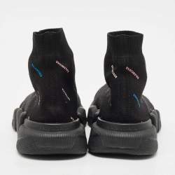 Balenciaga Black Knit Fabric Speed Trainer Sneakers Size 38