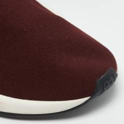 Balenciaga Burgundy Knit Fabric Speed Trainer Slip On Sneakers Size 39