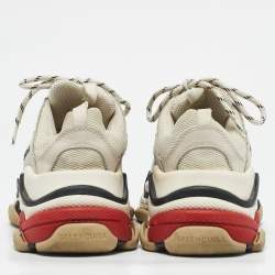 Balenciaga Grey Mesh and Nubuck Leather Triple S Clear Low Top Sneakers Size 38