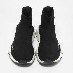 Balenciaga Black Knit Fabric Speed High Top Sneakers Size 39