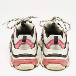 Balenciaga Multicolor Mesh and Nubuck Leather Triple S Sneakers Size 37