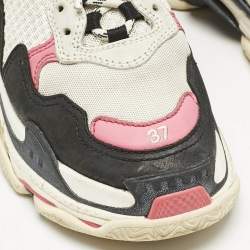 Balenciaga Multicolor Mesh and Nubuck Leather Triple S Sneakers Size 37
