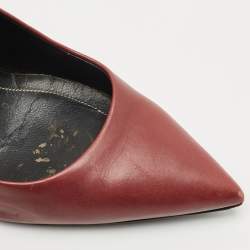 Balenciaga Burgundy Leather Studded Pointed Toe Ankle Wrap Pumps Size 40