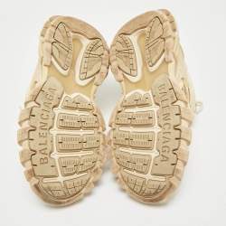 Balenciaga Beige Faux Leather and Mesh Track 2 Low Top Sneakers Size 38
