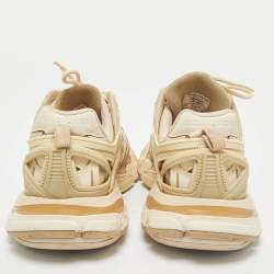 Balenciaga Beige Faux Leather and Mesh Track 2 Low Top Sneakers Size 38