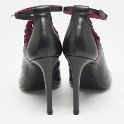 Balenciaga Black/Pink Lasercuts Leather Glove  Sandals Size 37