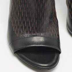 Balenciaga Black/Pink Lasercuts Leather Glove  Sandals Size 37
