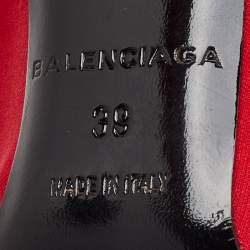 Balenciaga Red Stretch Fabric Knife Pointed Toe Sock Mid Calf Boots Size 39