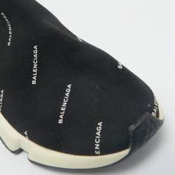 Balenciaga Black Knit Fabric Speed Trainer Sneakers Size 37