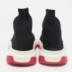 Balenciaga Black  Knit Fabric Speed Trainer High Top Sneakers Size 41