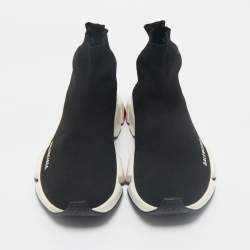 Balenciaga Black  Knit Fabric Speed Trainer High Top Sneakers Size 41
