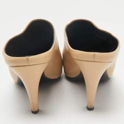 Balenciaga Beige Leather Pointed Toe  Mules Size 38