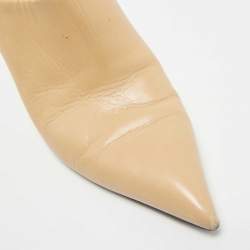 Balenciaga Beige Leather Pointed Toe  Mules Size 38