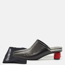 Pre Owned حذاء سلايد بالنسياغا بيستروت جلد أسود مقاس 41