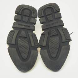 Pre Owned Balenciaga Cream Knit Fabric Speed Sock Lace Up Sneakers Size 39